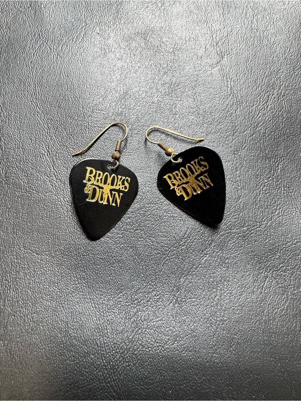 Brooks & Dunn Black Logo Guitar Pick Dangle Earrings